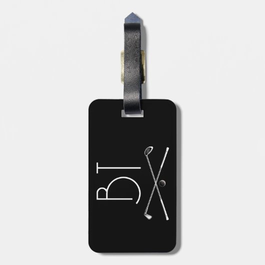 モノグラムシンプルヴィンテージレトロスタイルパーソナライズされた ラゲッジタグ (裏面縦)