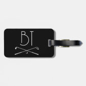 モノグラムシンプルヴィンテージレトロスタイルパーソナライズされた ラゲッジタグ (裏面横)