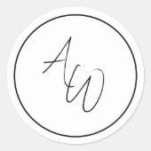 モノグラムシンプル封筒用シール ラウンドシール (正面)