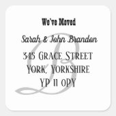 モノグラムシンプル引っ越しましたの発表 スクエアシール (正面)