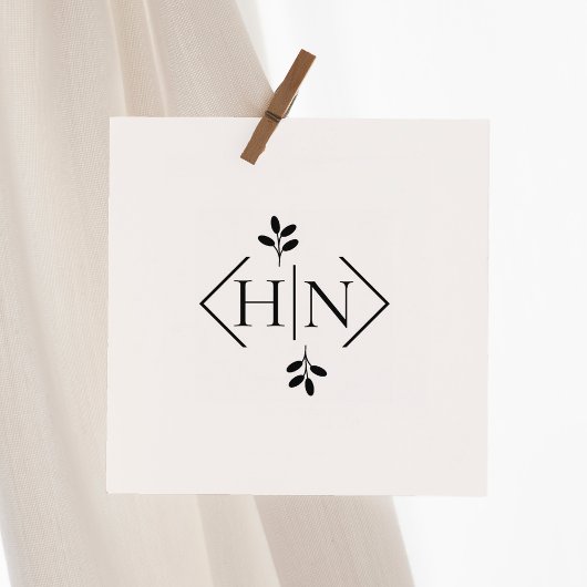 モノグラムシンプル文字 ラバースタンプ