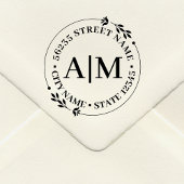 モノグラムシンプル植物性差出人住所結婚ズ ラバースタンプ