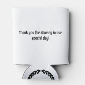 モノグラムシンプル結婚式の引き出物ブラック&ホワイト 缶クーラー (裏面)