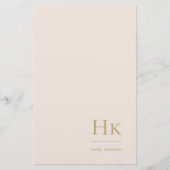 モノグラムシンプル赤面ピンクパーソナライズされた色 便箋 (正面)