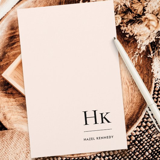 モノグラムシンプル赤面モノグラムのパーソナライズされた 便箋