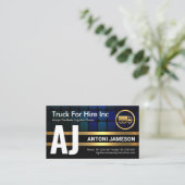 モノグラムシンプル金ゴールドライン輸送業者 名刺 (スタンド正面)