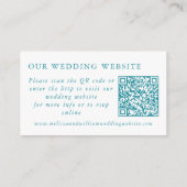 モノグラムシーガラスティール(緑がかった色)金ゴールドQRコード結婚ズ エンクロージャーカード (裏面)