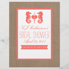 モノグラムシーホースブライダルシャワーレシピ分周器