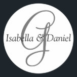 モノグラムシ結婚ールのモノグラムシール ラウンドシール<br><div class="desc">Monogram Giftは、カスタマイズ可能なUSPS切手、封筒用シールスタンプ、グリーティングカード、Tシャツ、帽子、ボタン、磁石などの膨大な選択を持っている。これらのモノグラム素晴らしは、郵送結婚式招待状、記念日パーティの招待状、卒業発表、そして数名を挙げるだけの驚きの誕生日パーティーのためのものである。</div>