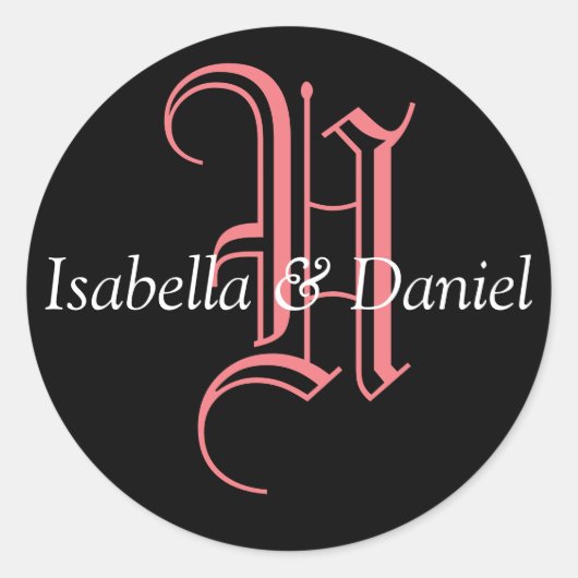 モノグラムシ結婚ールのモノグラムシール ラウンドシール (正面)