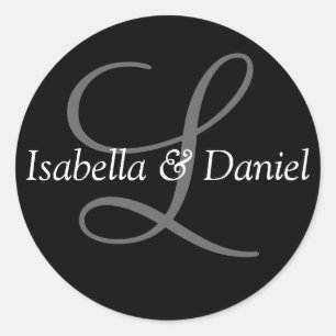 モノグラムシ結婚ールのモノグラムシール ラウンドシール