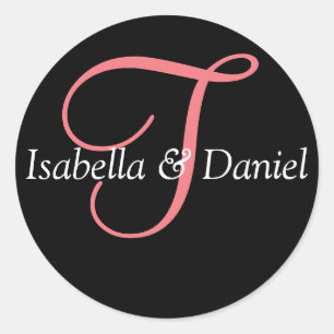 モノグラムシ結婚ールのモノグラムシール ラウンドシール