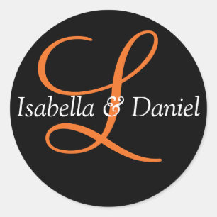 モノグラムシ結婚ールのモノグラムシール ラウンドシール