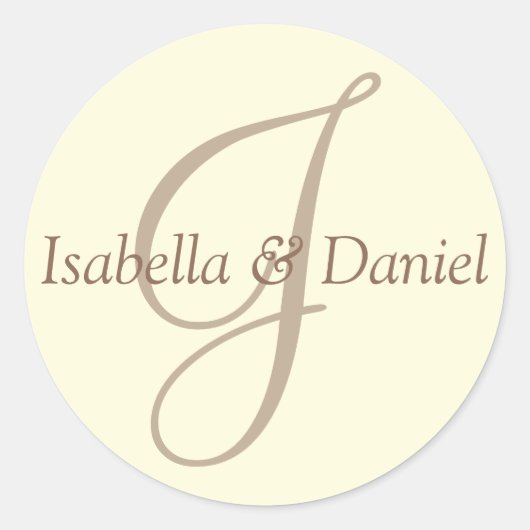 モノグラムシ結婚ールのモノグラムシール ラウンドシール (正面)