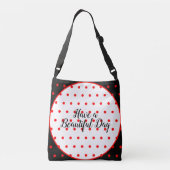 モノグラムジオメトリックブラックレッド水玉模様 クロスボディバッグ (裏面)