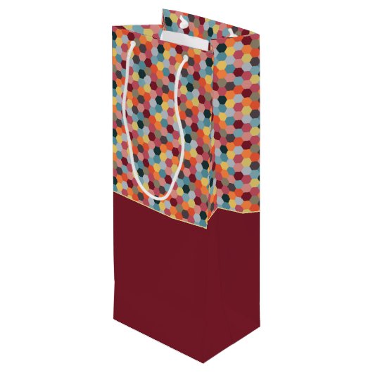 モノグラムジオメトリックブルゴーニュ六角ワイン抱き枕 ワインギフトバッグ (裏面アングル)