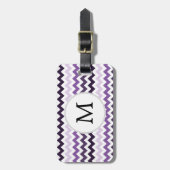 モノグラムジグザグシェブロン模様（紫） ラゲッジタグ (正面縦)