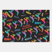 モノグラムジャズミュージシャンレトロ音楽パーティーポップ・アートのART ラッピングペーパーシート (正面)