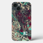 モノグラムジャングル猫ケースメイトiPhoneケース Case-Mate iPhoneケース (裏面)