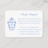 モノグラムジンジャージャーレシピ要求ブライダルシャワー エンクロージャーカード (正面)