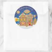 モノグラムジンジャーブレッドハウスクリスマスクッキーキャンディ ラウンドシール (バッグ)