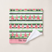 モノグラムスイカピンクグリーンホワイトブラック バスタオルセット (ウォッシュタオル)