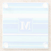 モノグラムスカイブルーストライプ ガラスコースター (裏面)