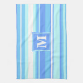 モノグラムスカイブルーストライプ キッチンタオル (縦)