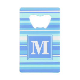 モノグラムスカイブルーストライプ クレジットカード栓抜き