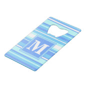 モノグラムスカイブルーストライプ クレジットカード栓抜き (正面アングル)