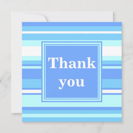 モノグラムスカイブルーストライプ サンキューカード (正面)