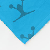 モノグラムスカイブルーチアリーティングブラックサークル フリースブランケット (角)