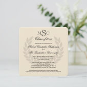 モノグラムスクエアクラシックブラックカレッジ卒業 招待状 (スタンド正面)