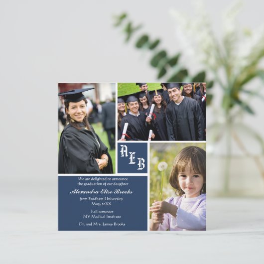 モノグラムスクエア - フォト 卒業発表 案内状 (スタンド正面)