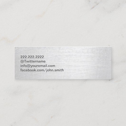 モノグラムスクリプエレガントトシルバーミニ スキニー名刺 (裏面)