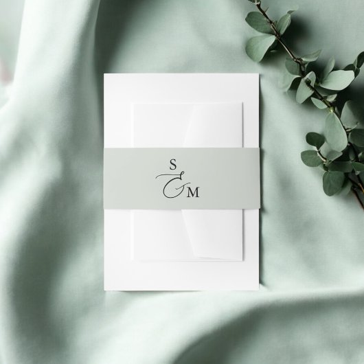 モノグラムスクリプトアンパサンドエレガント 招待状ベリーバンド