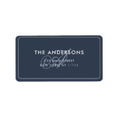 モノグラムスクリプトネイビーブルー差出人住所ラベル ラベル (正面)