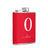 モノグラムスクリプトパーソナライズされた名赤と白 フラスク (右)