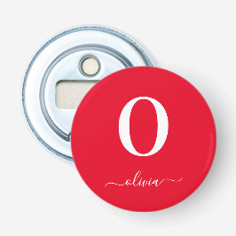 モノグラムスクリプトパーソナライズされた名赤と白 栓抜き