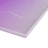 モノグラムスクリプトパープルグリッターガーリー名 カッティングボード (角)