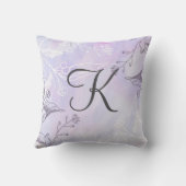 モノグラムスクリプトホワイトグレーパープルフローラ クッション (裏面)