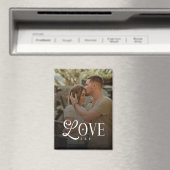 モノグラムスクリプトラブ オーダーメイド 婚約 カップル 写真 マグネット (インサイチュ (食洗機))