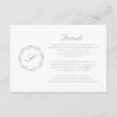 モノグラムスクリプトリースダスティブルー結婚ズ詳細 エンクロージャーカード (正面)