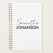 モノグラムスクリプト名のミニマルモダンリスト プランナー手帳 (正面)