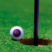 モノグラムスクリプト名パーソナライズされた紫および金ゴールド ゴルフボール