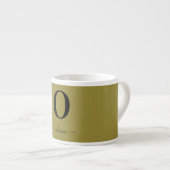 モノグラムスクリプト名パーソナライズされた金ゴールドと黒 エスプレッソカップ (正面右)