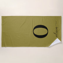 モノグラムスクリプト名パーソナライズされた金ゴールドと黒