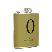 モノグラムスクリプト名パーソナライズされた金ゴールドと黒 フラスク (右)