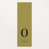 モノグラムスクリプト名パーソナライズされた金ゴールドと黒 ヨガマット (正面)