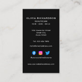 モノグラムスクリプト名レッド白黒ジョブ垂直 名刺 (裏面)